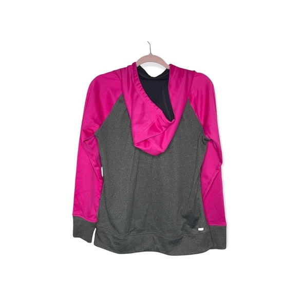 DANSKIN NOW Pink & Gray Dri More Hooded Sweatshirt M - Picture 3 of 7